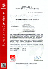 Certificado de constancia de las prestaciones